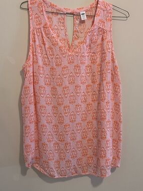 Old Navy Pink and Orange Sleeveless‎ V-Neck Camisole